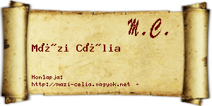 Mázi Célia névjegykártya